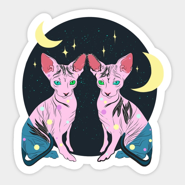 Sphynx Twins Sticker by Ria_Mizuko